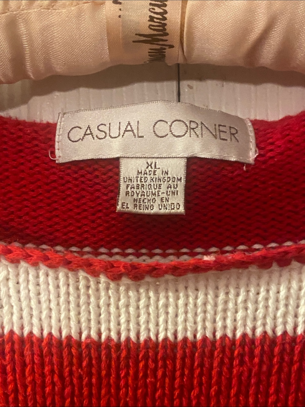 Casual Corner American Flag Red, White & Blue Stars Crewneck Sweater sz XL - Picture 2 of 3